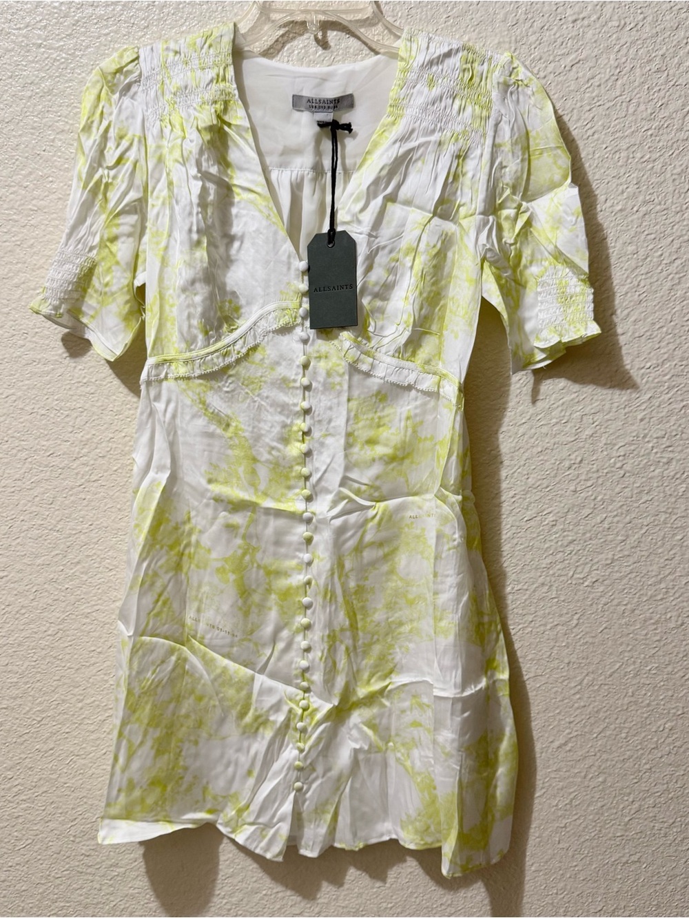 All Saints Demi Marama Dress Citrus Yellow Dress Size 2